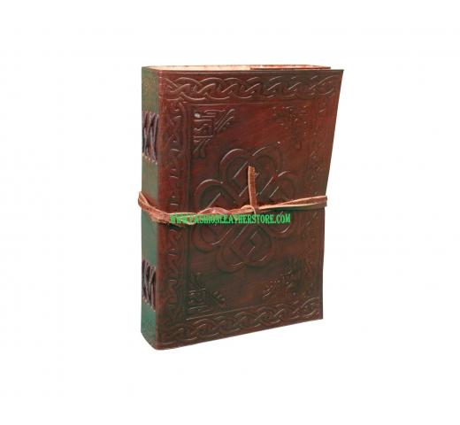 Embossed  Celtic Knot Leather Journal Refillable Handmade Vintage Travel Journal Diary Brown Genuine Leather Journal Notebook